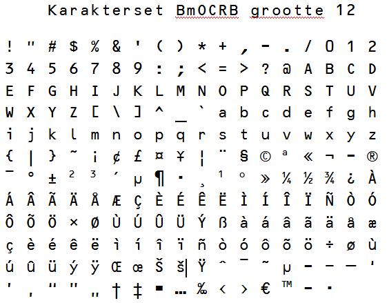 Ocr B Bitmap Nl Uw Fontspecialist Van Nederland